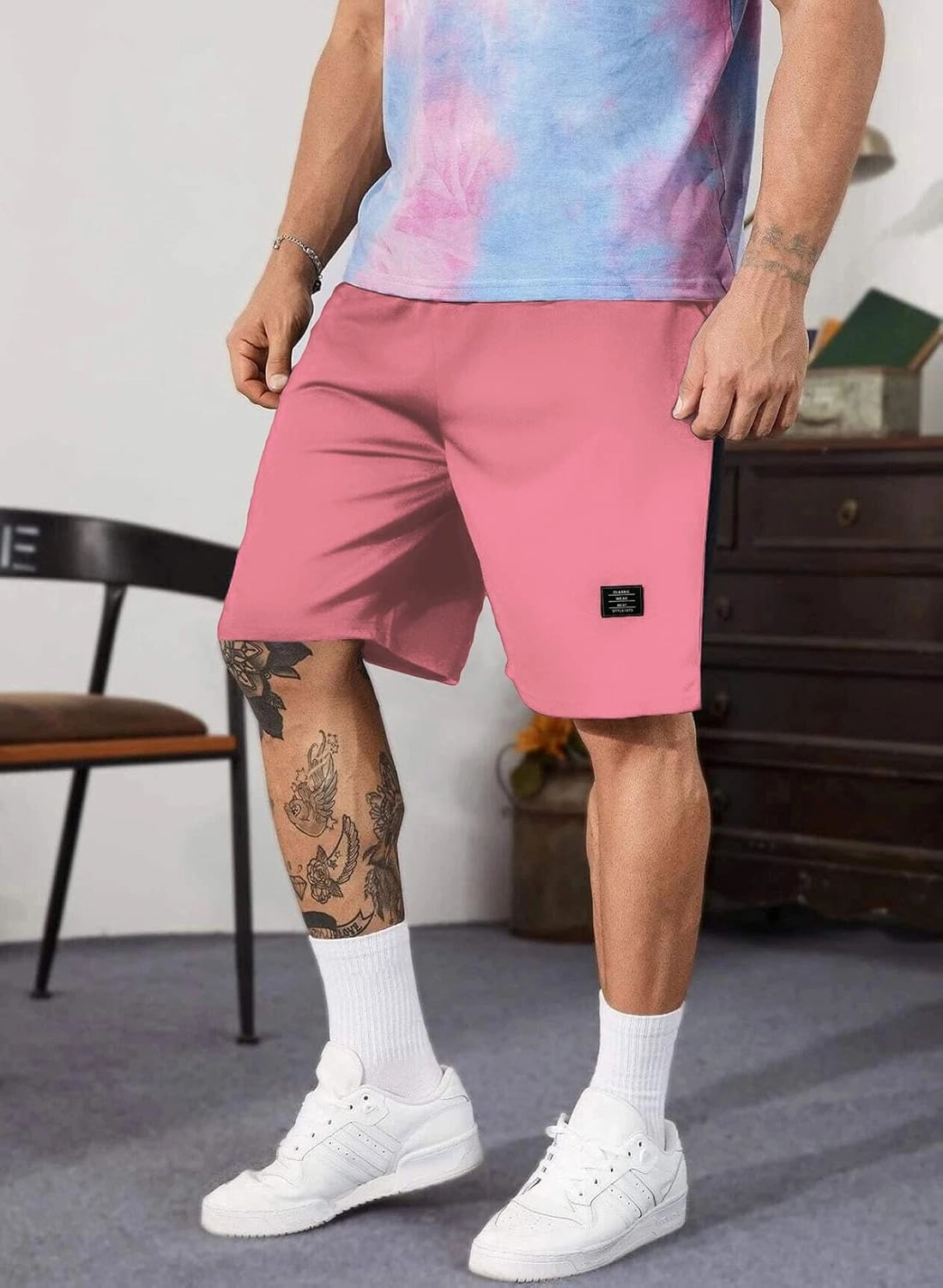 JMIERR Mens Cotton Sweat Shorts with 3 Pockets Workout Lounge Jogger Athletic Shorts 7 inch Inseam Running Shorts