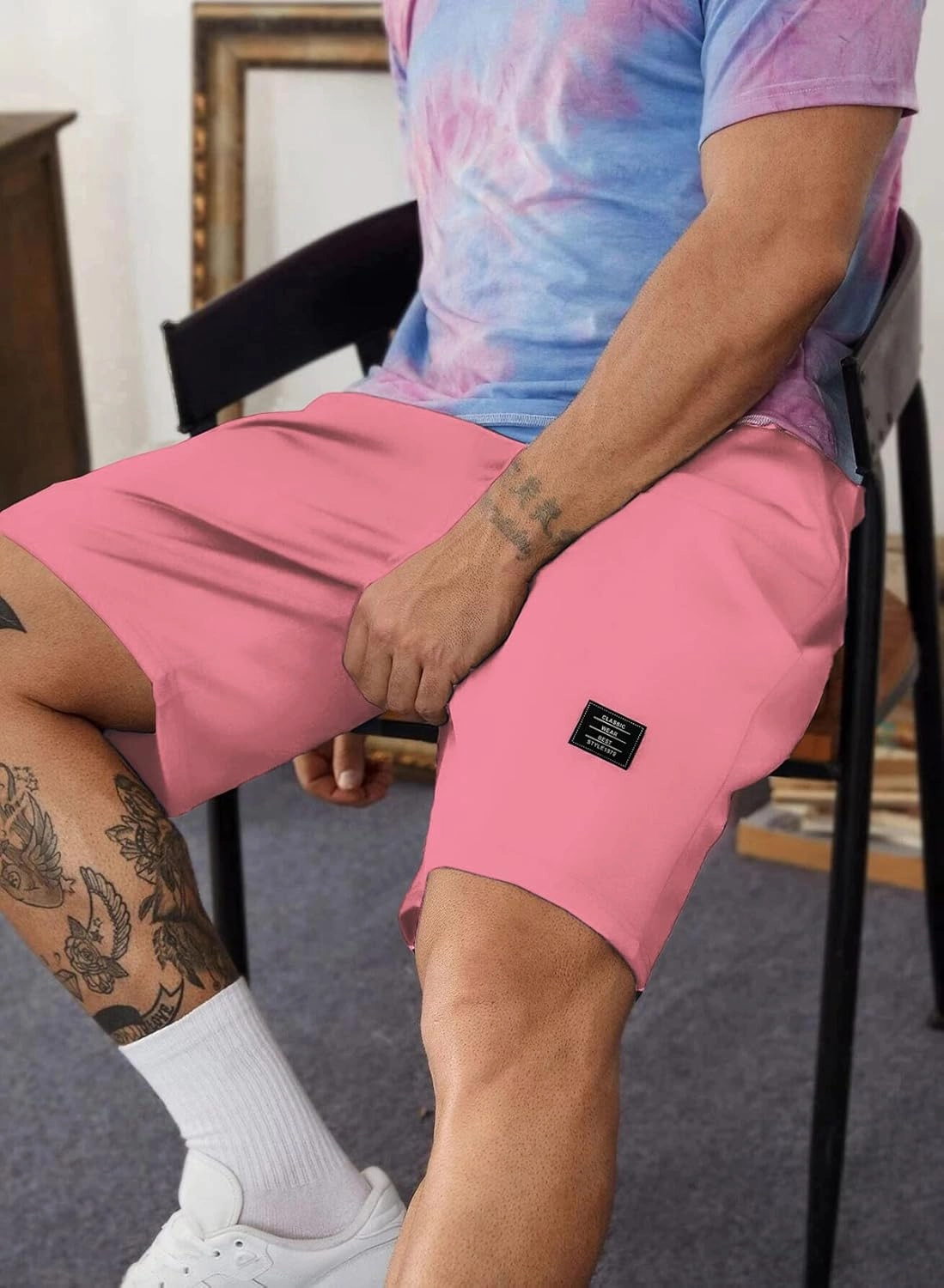 JMIERR Mens Cotton Sweat Shorts with 3 Pockets Workout Lounge Jogger Athletic Shorts 7 inch Inseam Running Shorts