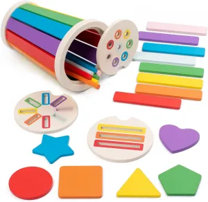 JOCY Montessori Toys for 1-3 Year Old，Wooden Color Sorting Learning Toys for Toddlers, Fine Motor Skills, Sensory Development & Educational Matching Games for Boys and Girls Aged 12-36