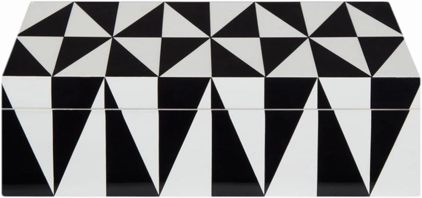 Jonathan Adler - Op Art Stacking Box - Black & White - Medium