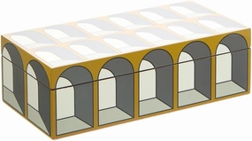 Jonathan Adler Small Arcade Lacquer Box, Yellow/Gray, One Size