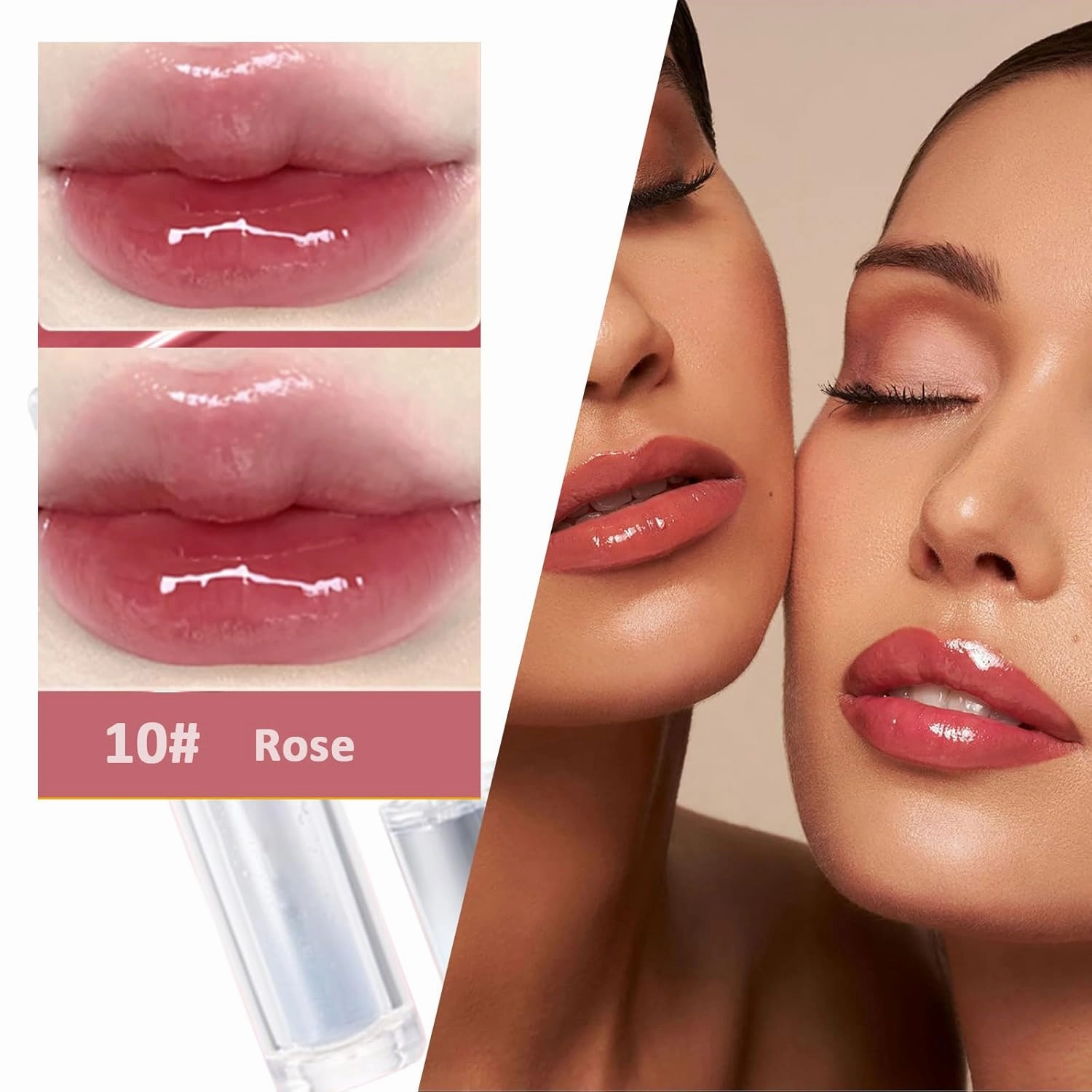 Judy Doll Lip Gloss, Judy Doll Ice Watery Lip Gloss, Judy Doll Lip Gloss Clear, Jelly Moisturizing Light Nonstick Tinted (02#)