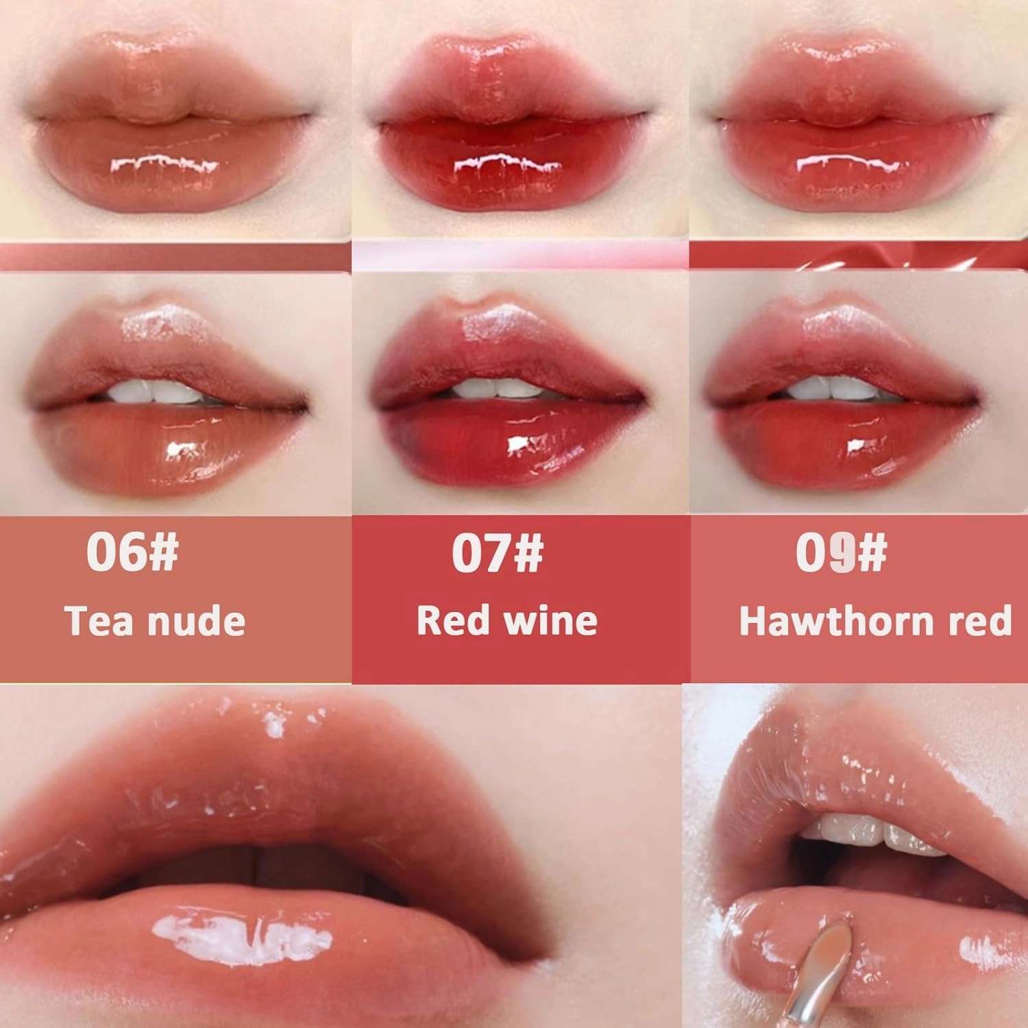 Judy Doll Lip Gloss, Judy Doll Ice Watery Lip Gloss, Judy Doll Lip Gloss Clear, Jelly Moisturizing Light Nonstick Tinted (06#)
