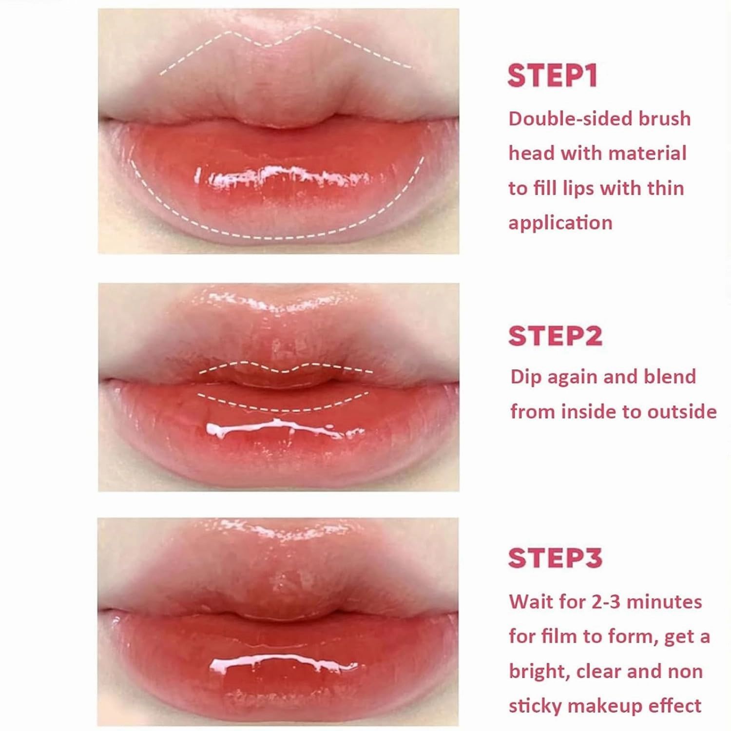 Judy Doll Lip Gloss, Judy Doll Ice Watery Lip Gloss, Judy Doll Lip Gloss Clear, Jelly Moisturizing Light Nonstick Tinted (06#)