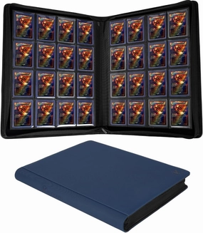 Jumbo Toploader Binder - Holds 640  Top Loaders for Cards, 16 Pocket Top Loader Binders with Sleeves for 3" x 4" Rigid Card Holders for Baseball, Football and other Sports Cards (BLUE)