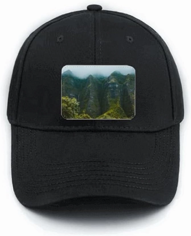 Jungle Valley Cliff Fog Hat Classic Adjustable Black Baseball Cap