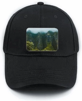 Jungle Valley Cliff Fog Hat Classic Adjustable Black Baseball Cap