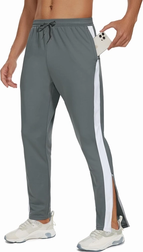 JWM Men's Sweatpants Zipper Legs Bottom - Tapered Track Traning Running Athletic Workout Basketball Slim Fit Pant Zip Pockets