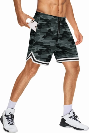 JWM Mens Long Basketball Shorts with Zip Pockets - 11" Mesh Athletic Gym Workout Sport Shorts Quick Dry Lightweight