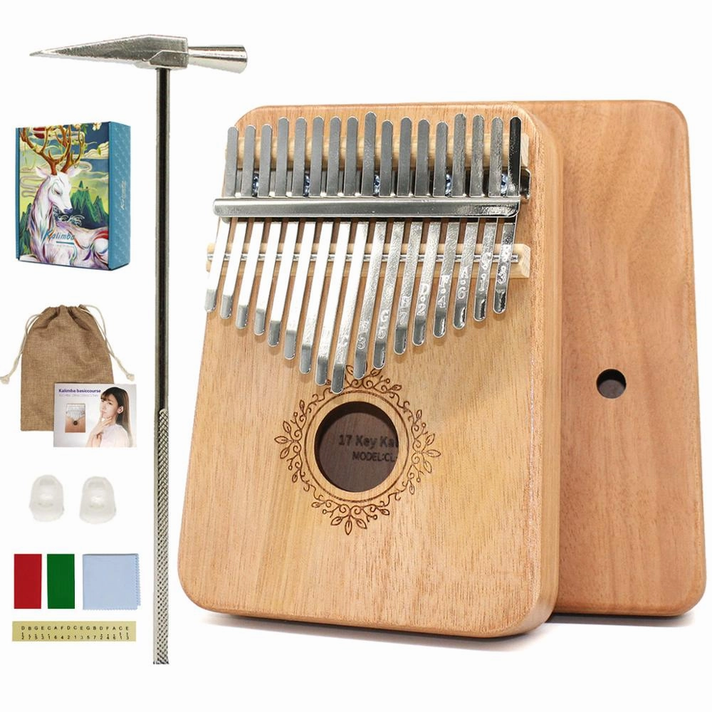 Kalimba 17 key Thumb Piano High Quality Wood Mahogany Mbira Body Musical Instruments Africa Kalimba Piano with Accessories