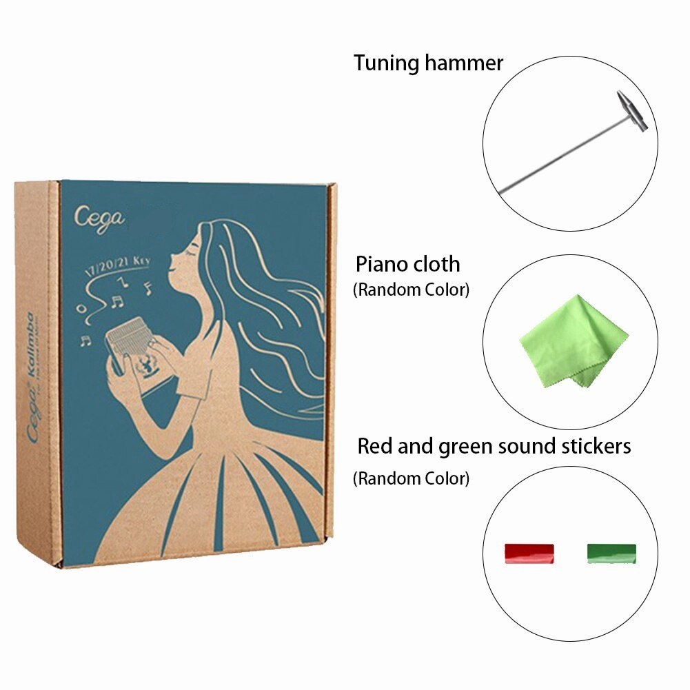 Kalimba 17-key thumb piano premium wood mahogany acacia xylophone