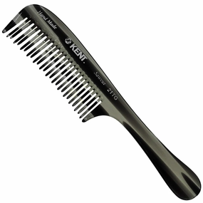Kent 21T Large Hair Detangling Comb, Double Wide Tooth Comb for Curly Wavy Hair, Detangler for Wet and Dry Hairs, Saw-Cut, Handmade Kent Combs