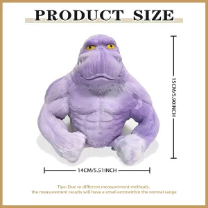 Kids and Adults Stretchy Squishy Monkey Squeeze Toy Funny Gorilla Squishy Toy Stress Relief and Sensory Decompression Toy,Purple