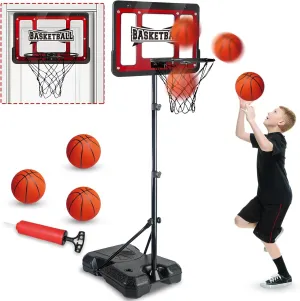Kids Basketball Hoop - Adjustable Height Basketball Toy with Stand, Toddler Basketball Toys Gifts for Boys Age 3 4 5 6 7 8, Kids Basketball Goal Indoor Outdoor Backyard Sport Game