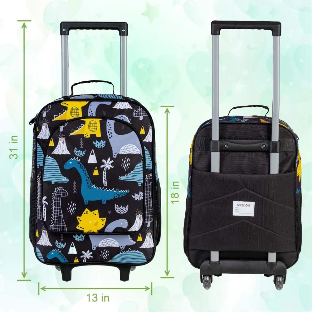 Kids Suitcase with Wheels for Girls and Boys, Rolling Carry on Luggage for Toddler Children