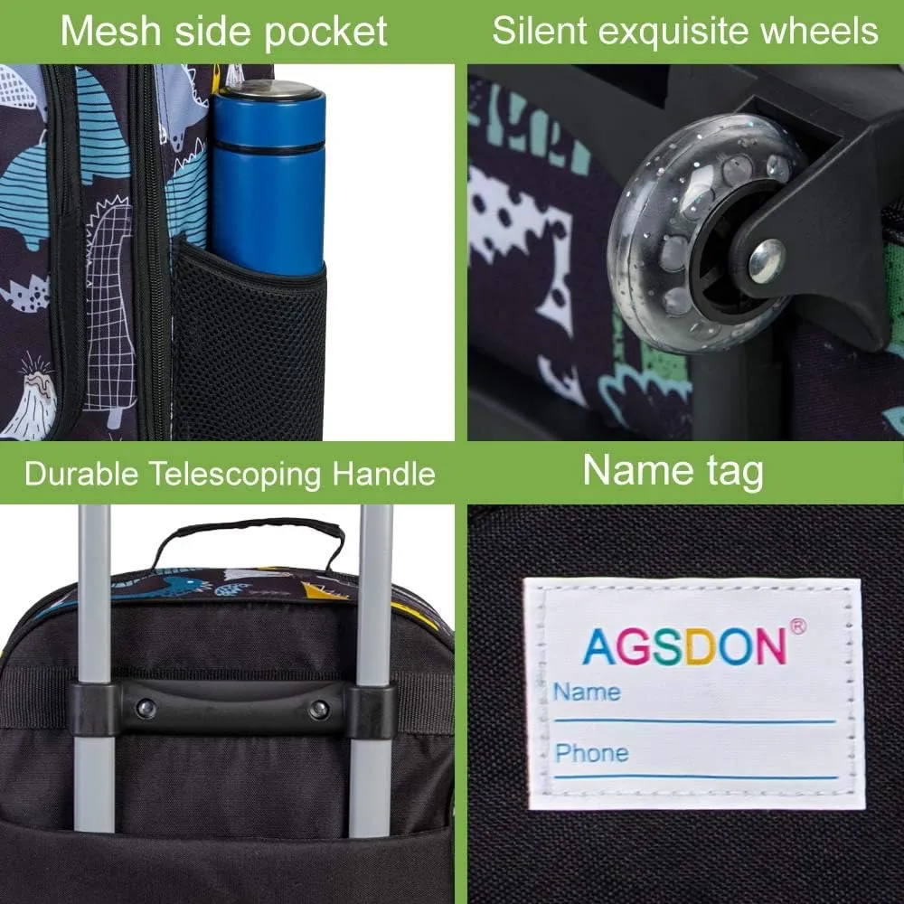 Kids Suitcase with Wheels for Girls and Boys, Rolling Carry on Luggage for Toddler Children