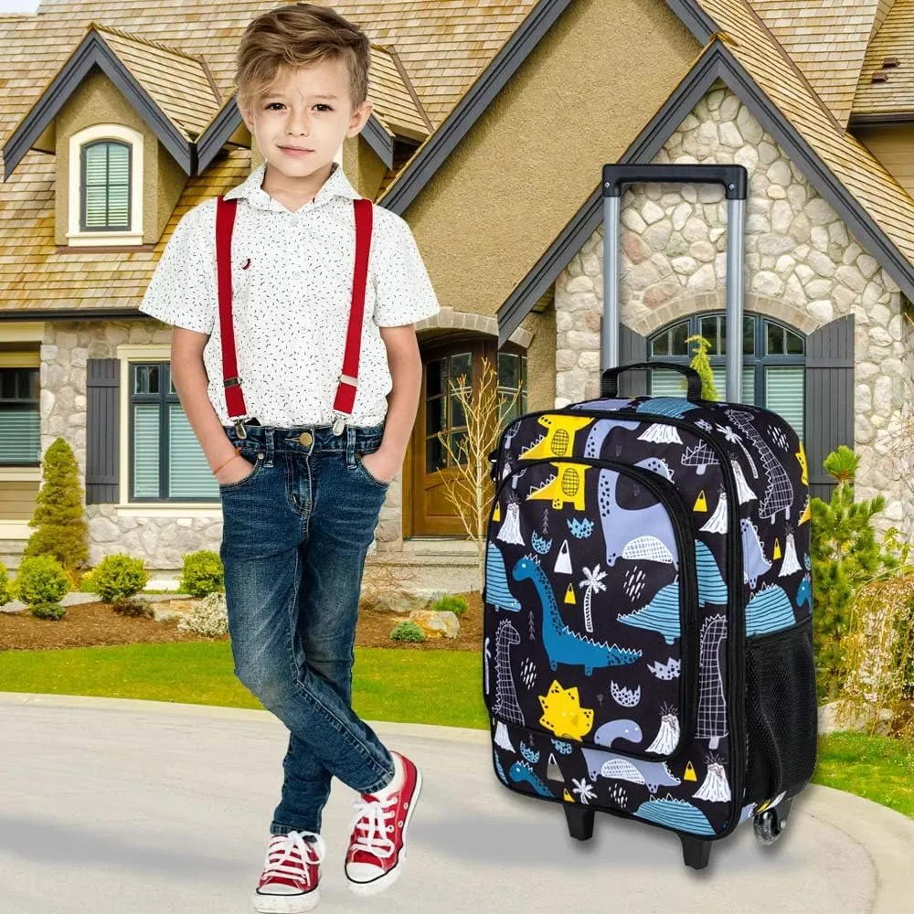 Kids Suitcase with Wheels for Girls and Boys, Rolling Carry on Luggage for Toddler Children