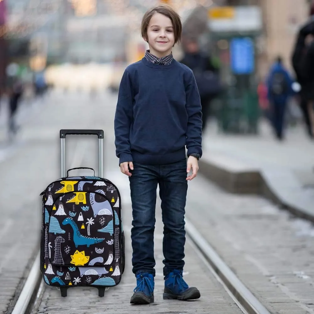Kids Suitcase with Wheels for Girls and Boys, Rolling Carry on Luggage for Toddler Children