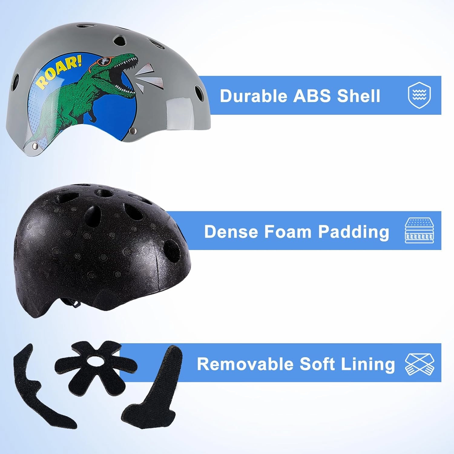 Kids Bike Helmet Toddler Helmet Durable Adjustable Kids Helmet for Girls Boys Bicycle Helmet for Cycling Skateboard Skating Scooter Helmet, 3-5-8 Years
