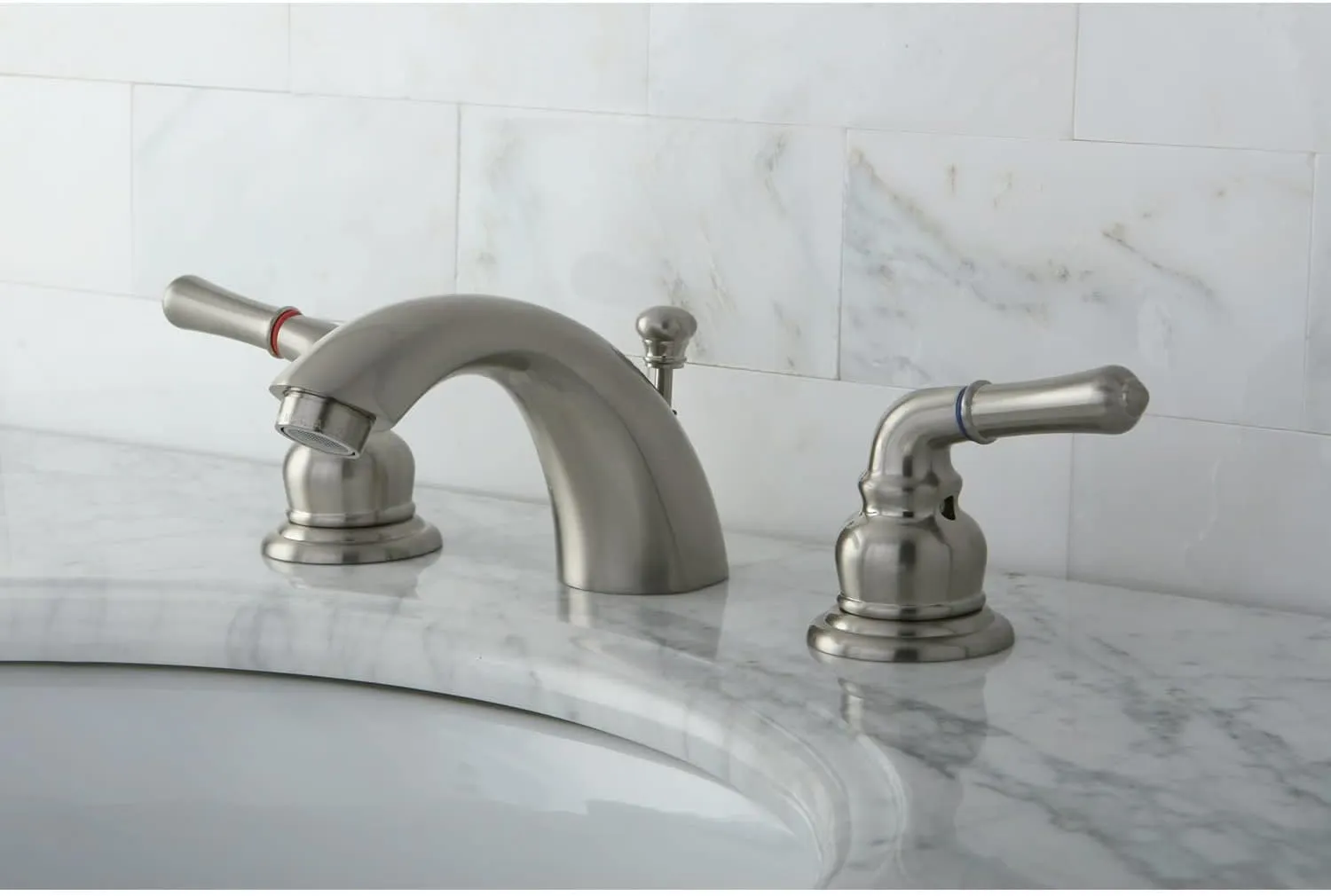 Kingston Brass KB958KL Knight Mini-Widespread Bathroom Faucet, 4-Inch Adjustable Center, Nickel