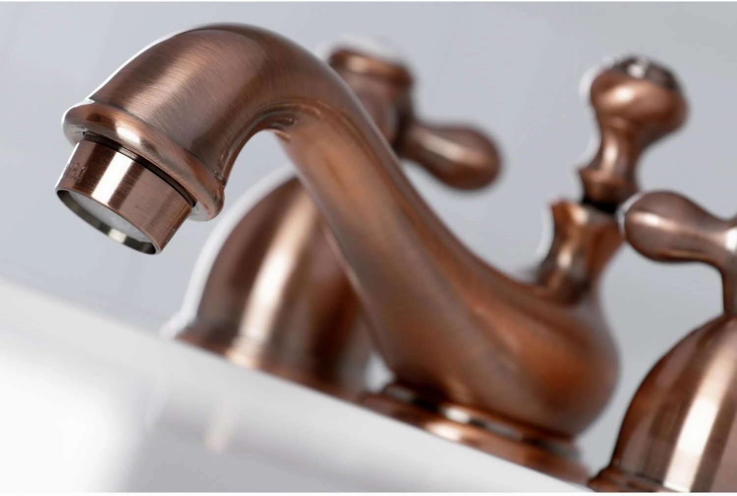 Kingston Brass KS3955AX Restoration Mini Widespread Lavatory Faucet with Metal Cross Handle, Oil Rubbed Bronze, 4-Inch Adjustable Center