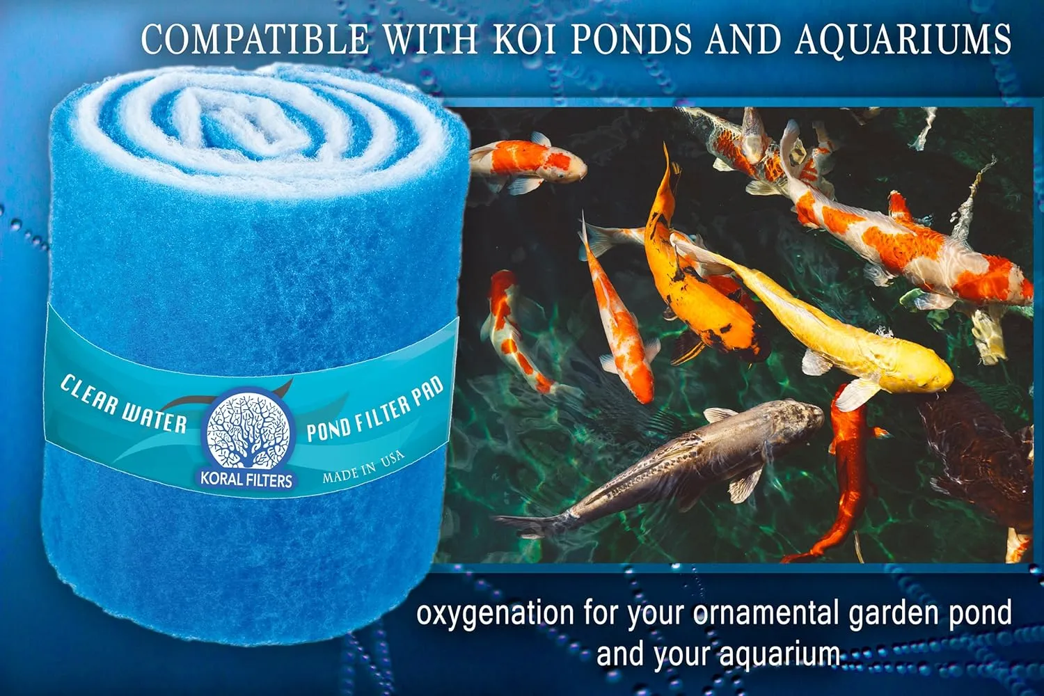 Koi Pond and Aquarium Filter Media Roll - 12 Inches by 72 Inches by 1.25 Inches (6 ft) - Cut to Fit - Durable - Fish and Reef Aquarium Compatible - Clear and Clean Water