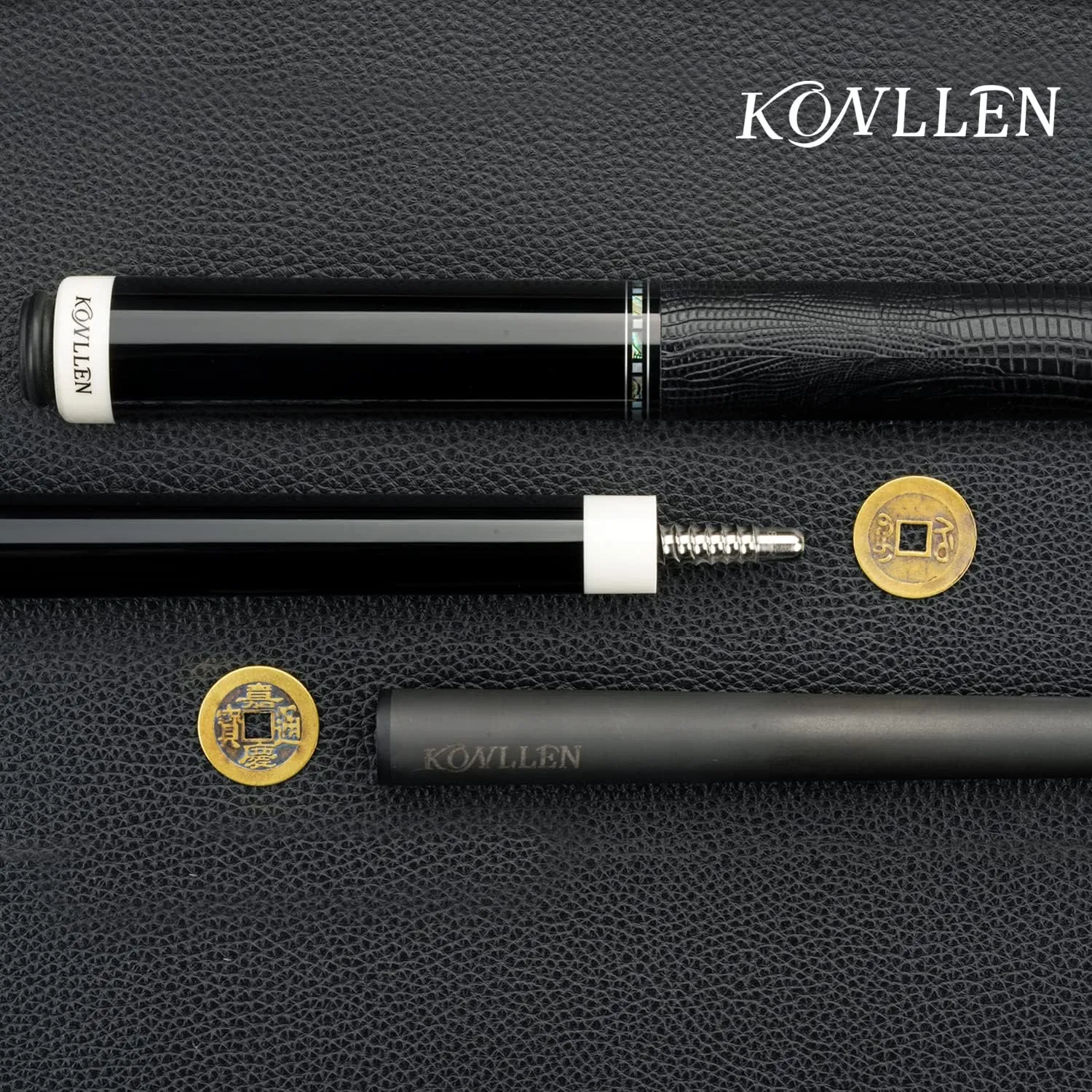 KONLLEN Carbon Fiber Pool Cue Stick Low Deflection Hand-Made Inlay Billiard Cue Ultra-Smooth Professional Feeling Billiard Pool Cue Sticks for Adults