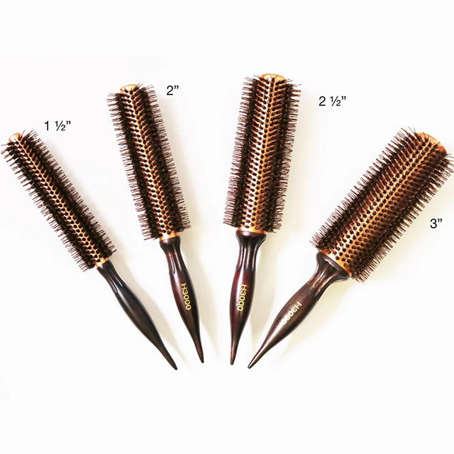 Korean Round Blowout Brush, 12 Long, 1.5-3 Wide, Boar & Nylon Bristles, Perfect Styling Brush for Women, Adds Volume & Curl, Ideal Hairbrush for Bounce and Shine (3)