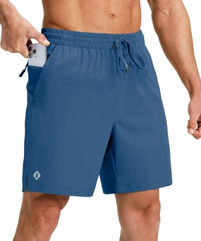 Ksmien Men's Running Shorts 7 Inch with Zipper Pockets Quick Dry Lightweight Athletic Shorts for Workout Gym Basketball