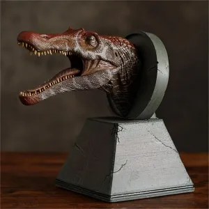 Lana toy Nanmu Dinosaur Head Statue Carnotaurus Spinosaurus Velociraptor Mosasaurus Allosaurus Tyrannosaurus RexModel Realistic Dinosaur Figure Resin toy Collector Decoration Gift Adult (Spinosaurus)