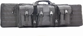 Lancer Tactical Classic Double Long Rifle Pistol Gun Bag - 42 Inch EVA Foam Tactical Firearm Transport Case with 600D Polyester, Backpack Straps, Lockable Compartment