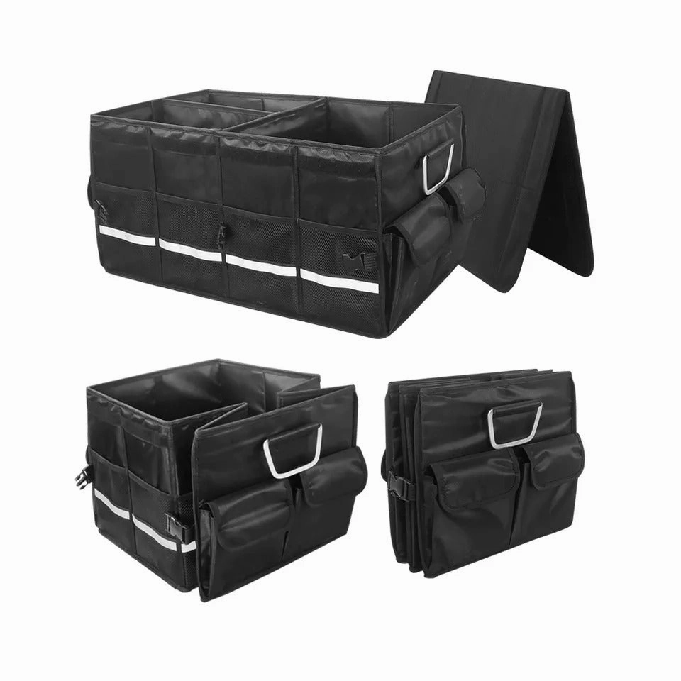 Large capacity car boot organizer with compartments
