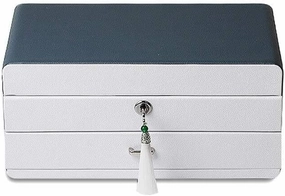 Large Leather Jewelry Box with Lock and Travel Case - Velvet Lining, Electroplated Hardware, Jewelry Storage Organizer for Rings, Necklaces, Earrings, and Bracelets