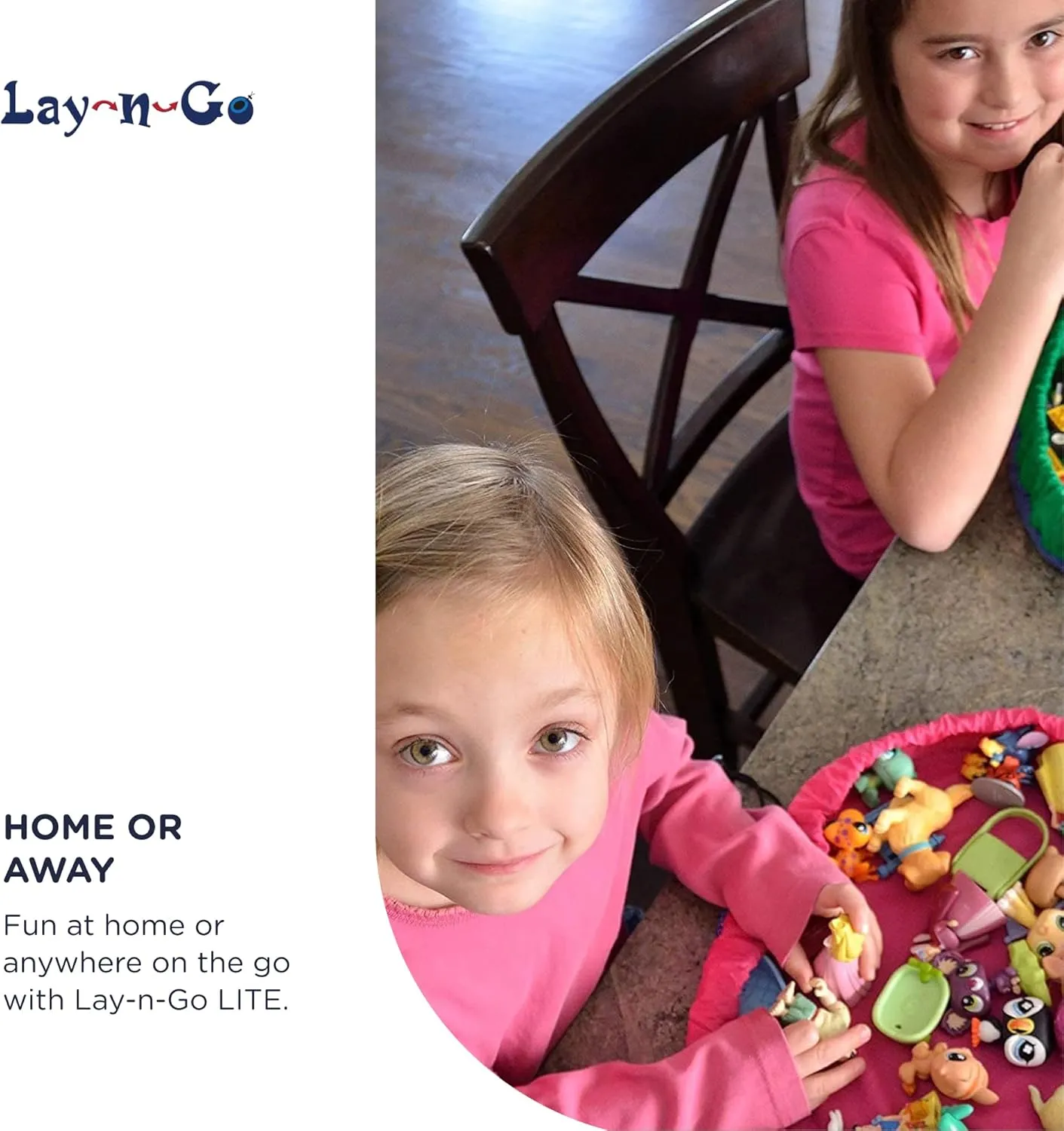 Lay-n-Go 2-in-1 Portable Drawstring Toys Storage Organizer and Play Mat for Room and Travel, Made for Kids and Toddlers with a Durable Patented Design