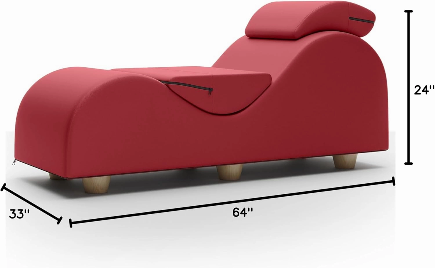 Liberator Esse Lounger II Luxurious Lounger w/Wood Feet, Ultraleather Red
