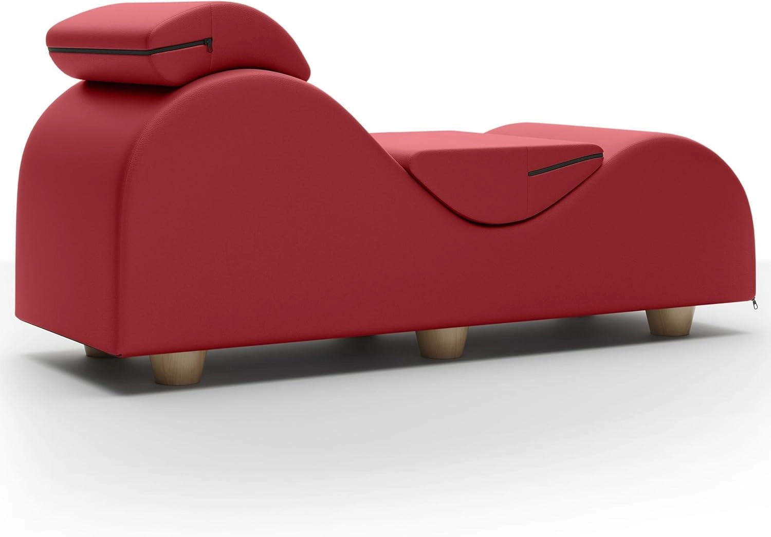Liberator Esse Lounger II Luxurious Lounger w/Wood Feet, Ultraleather Red