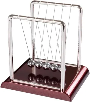 LIFKOME Newtons Cradle Balance Balls Portable Desktop Pendulum 5 Swinging Balls Toy Perpetual Motion Desk Decorations Science Physics Gadget for Home Office Games L
