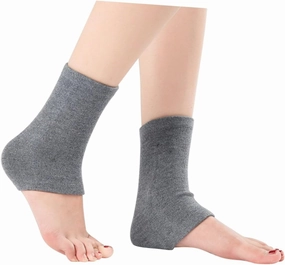 LIFKOME Wool Foot Sleeve Ankle Socks Elastic Breathable Foot Covers for Yoga Pilates and Sports Warm and Comfortable Grey Footwear for Exercise