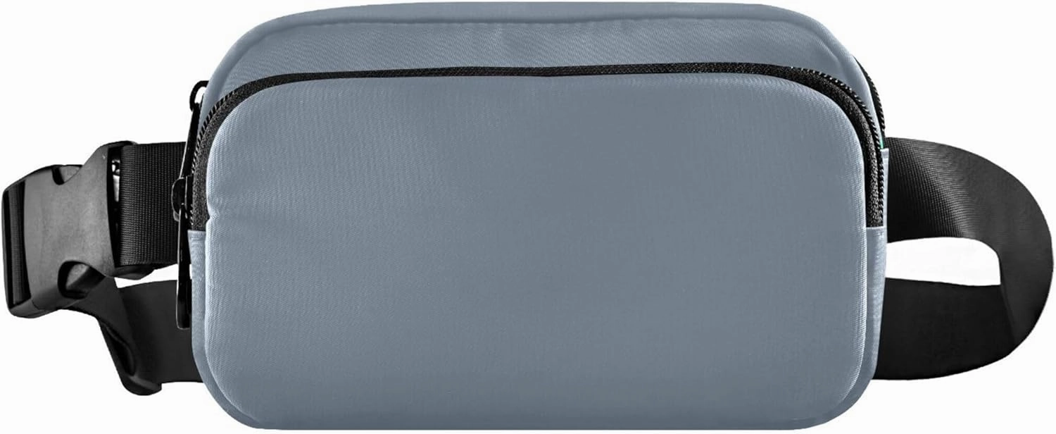 Light Slate Gray Fanny Belt Bag Waist Packs Crossbody Bags Bum Bag for Running Hiking Travel Workout Adjustable Strap for Women Men