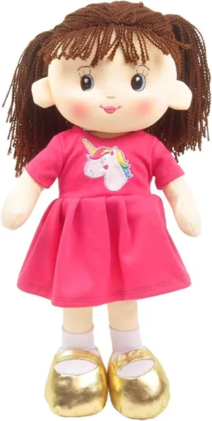 Linzy Toys, 16'' Pink Laura Soft Plush Rag Doll, Sleeping Cuddle Buddy for Toddlers, Infants and Babies , Muñecas de trapo para niña, First Doll for Kids, Safe for All Ages.