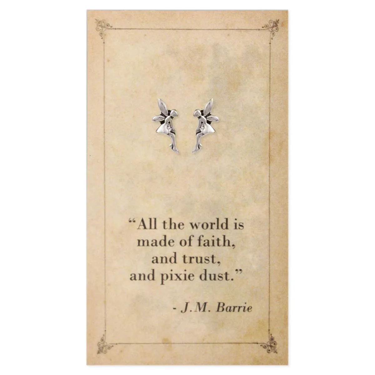 Literary Quotes Fairy Post Earrings