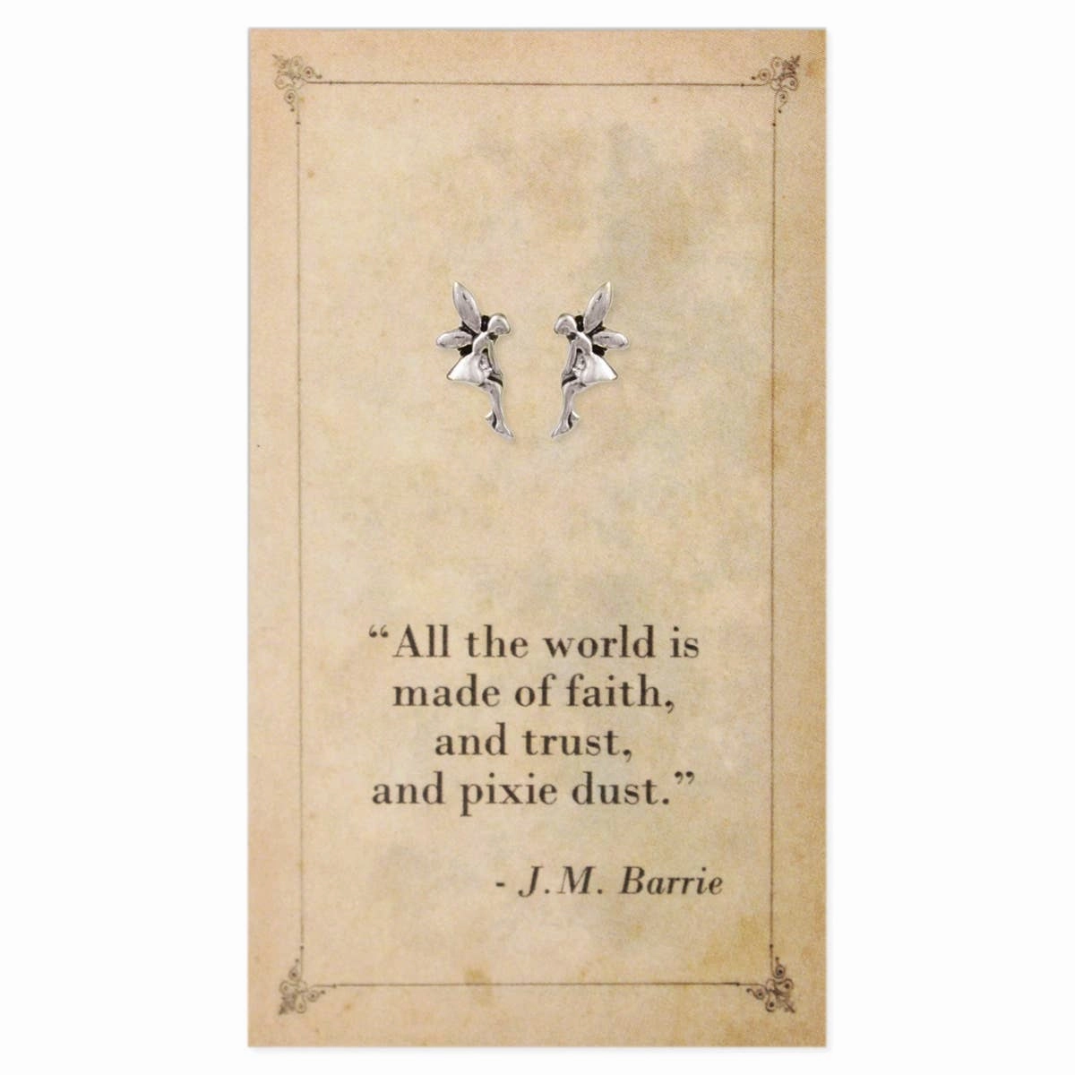 Literary Quotes Fairy Post Earrings