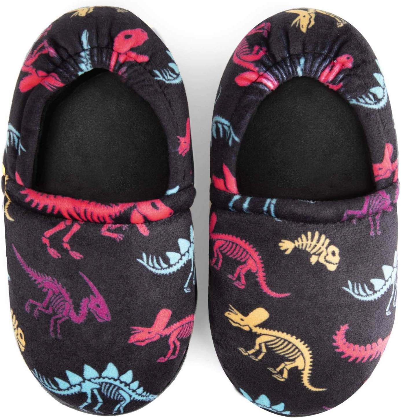 Little Kids Big Boys House Slippers, Kids Fur Lined Warm Slip On Home Slippers Cute Winter Nonslip Indoor Dinosaur Slippers
