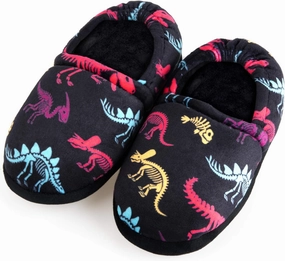 Little Kids Big Boys House Slippers, Kids Fur Lined Warm Slip On Home Slippers Cute Winter Nonslip Indoor Dinosaur Slippers