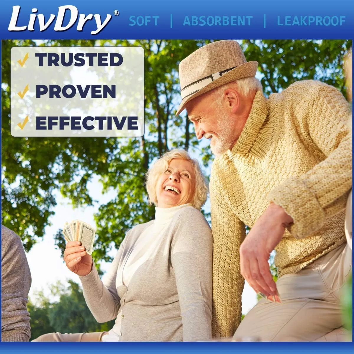 LivDry Incontinence Booster Pads, Use with Adult Diapers for Women and Men, Extra Comfort Softness, Disposable Pad (20 Count, Regular Length)