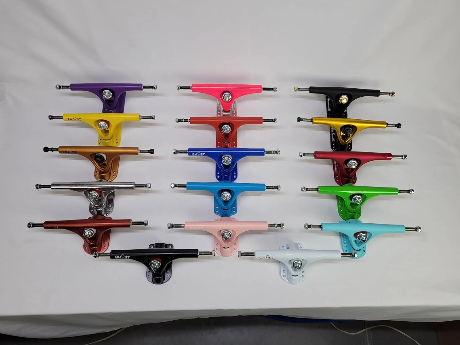 Longboard Skateboard Trucks, 180mm/50 Degree, Set of (2) Trucks. These Longboard Trucks are fit on All longboards. Great Riding Experence and Longboard Dancing, or Down Hill