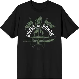 Lord of The Rings Riders of Rohan Adult Black Crew Neck Short Sleeve T-Shirt