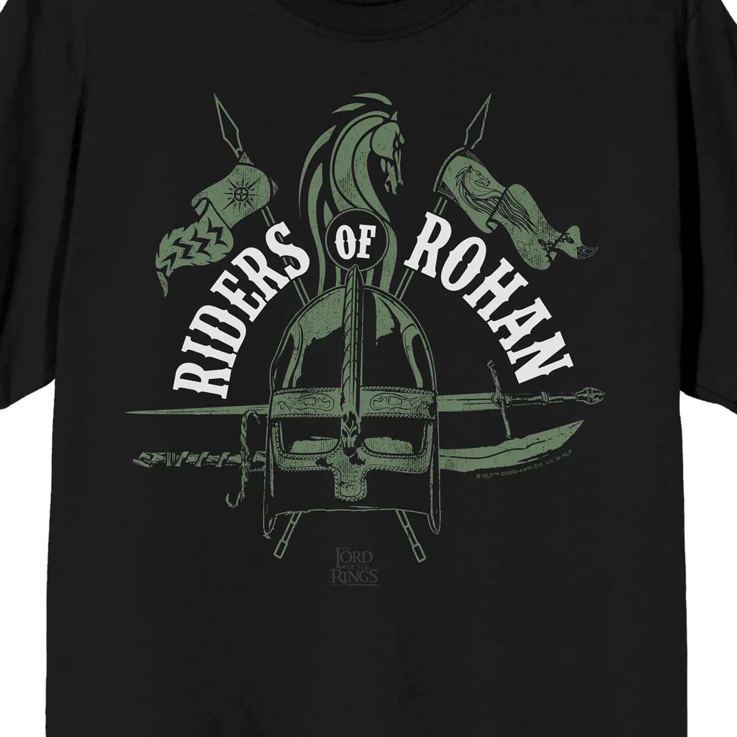 Lord of The Rings Riders of Rohan Adult Black Crew Neck Short Sleeve T-Shirt