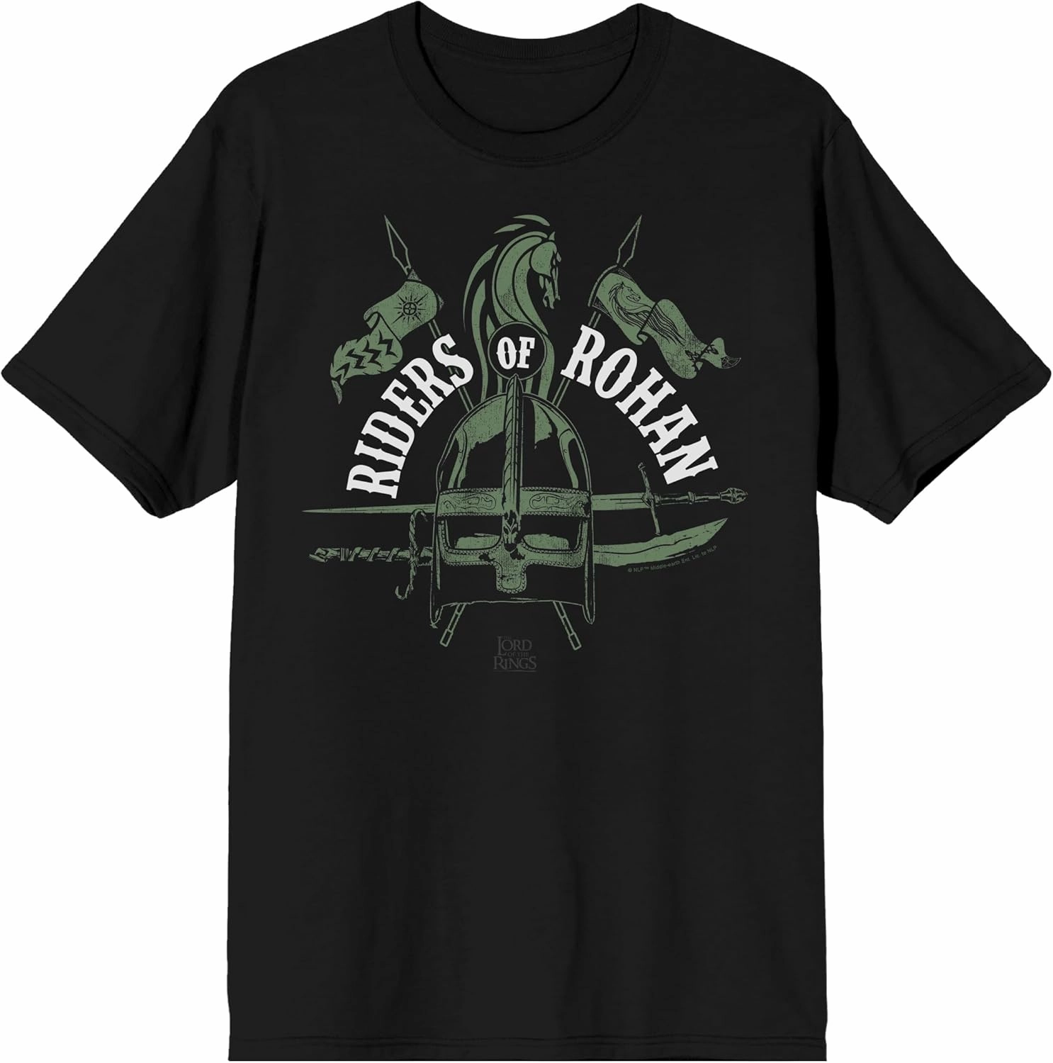 Lord of The Rings Riders of Rohan Adult Black Crew Neck Short Sleeve T-Shirt