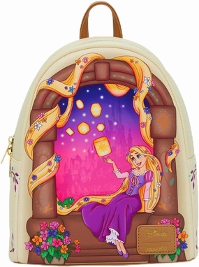 Loungefly Disney Tangled Rapunzel Lantern Window Mini Backpack BROWN NONE